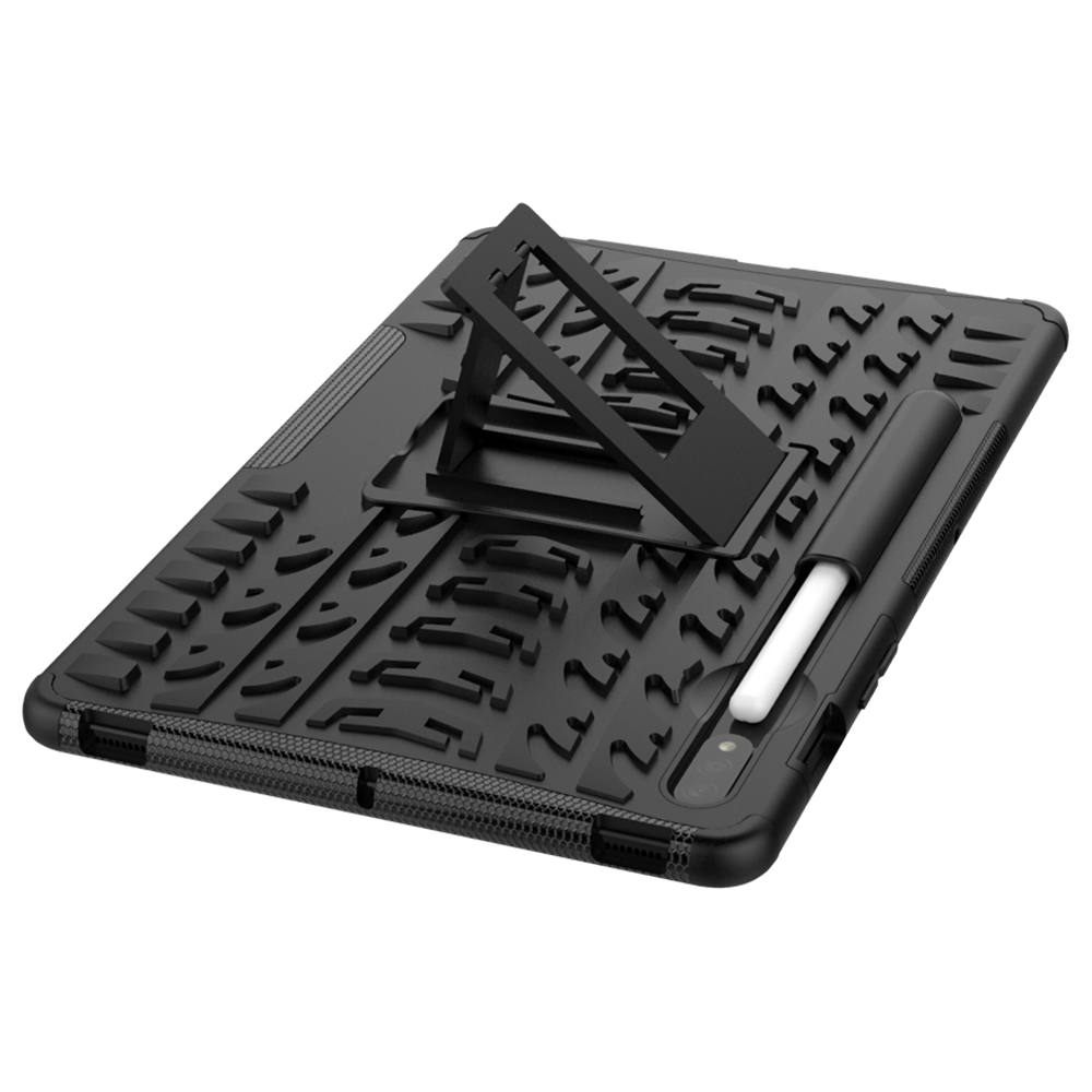 Protectores para Tablet  para Samsung  Galaxy Tab S7 (Sm-T870) funda reforzada con soporte Negro